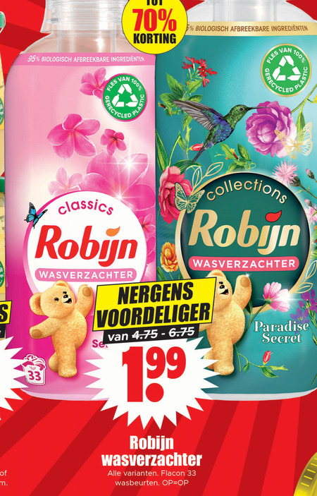 Robijn   wasverzachter folder aanbieding bij  Dirk - details