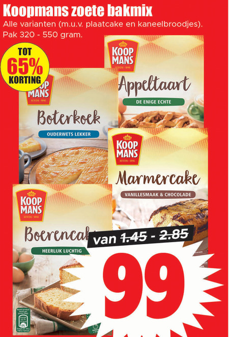 Koopmans   bakmix, cakemix folder aanbieding bij  Dirk - details