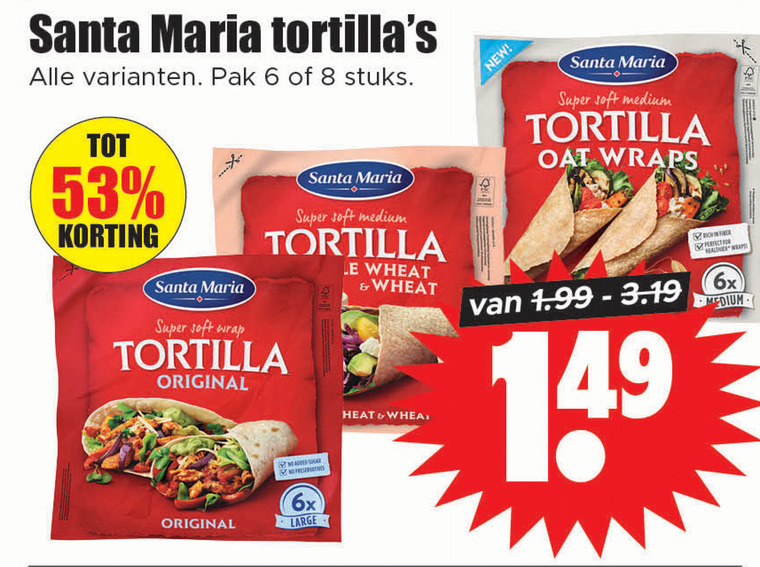 Santa Maria   tortilla folder aanbieding bij  Dirk - details