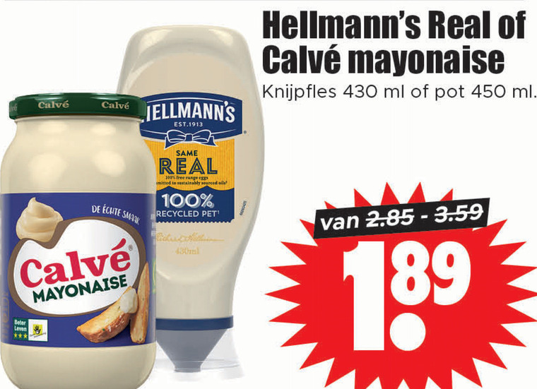 Calve   mayonaise folder aanbieding bij  Dirk - details