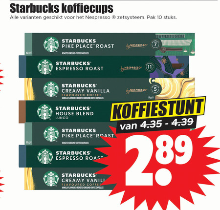 Starbucks   koffiecups folder aanbieding bij  Dirk - details