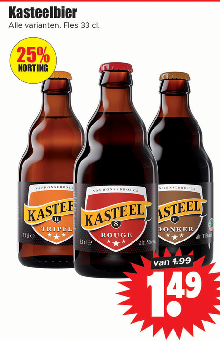 Kasteelbier   speciaalbier folder aanbieding bij  Dirk - details