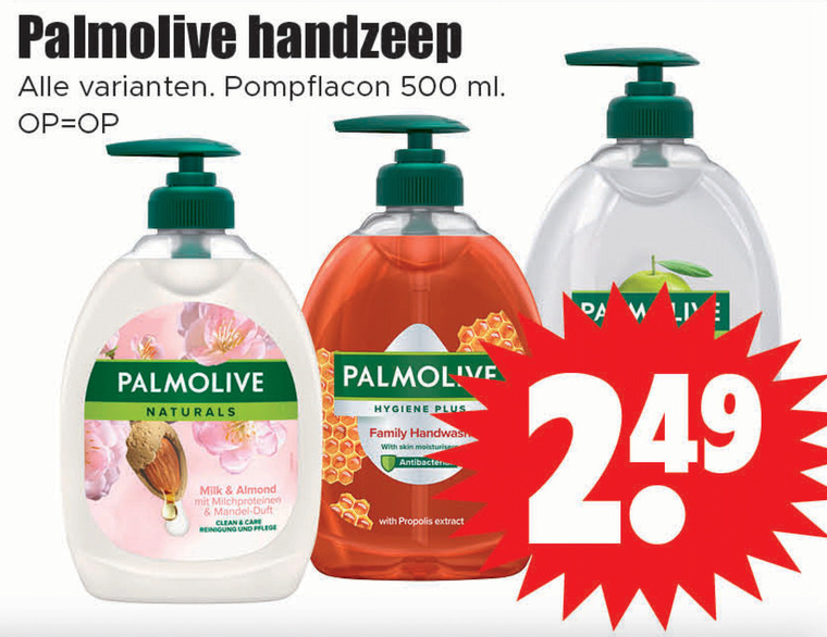 Palmolive   handzeep folder aanbieding bij  Dirk - details