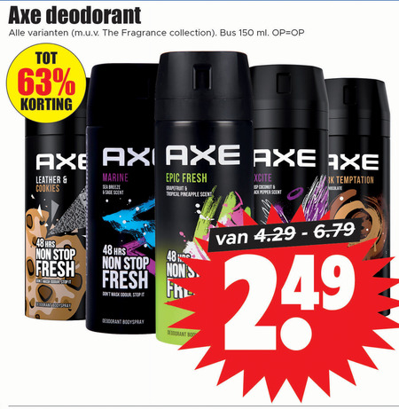 Axe   deodorant folder aanbieding bij  Dirk - details