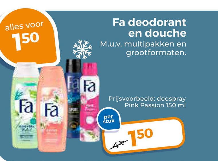 Fa   douchegel, deodorant folder aanbieding bij  Trekpleister - details