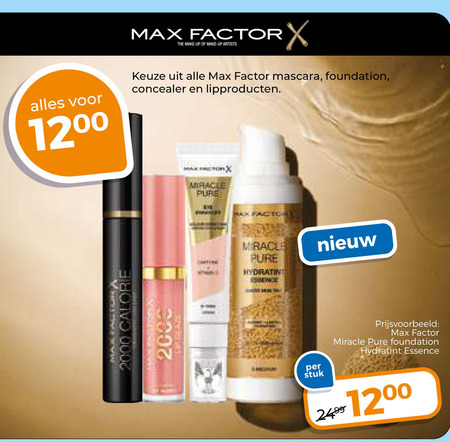 Max Factor   mascara, foundation folder aanbieding bij  Trekpleister - details