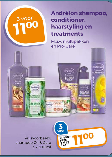 Andrelon   shampoo, conditioner folder aanbieding bij  Trekpleister - details