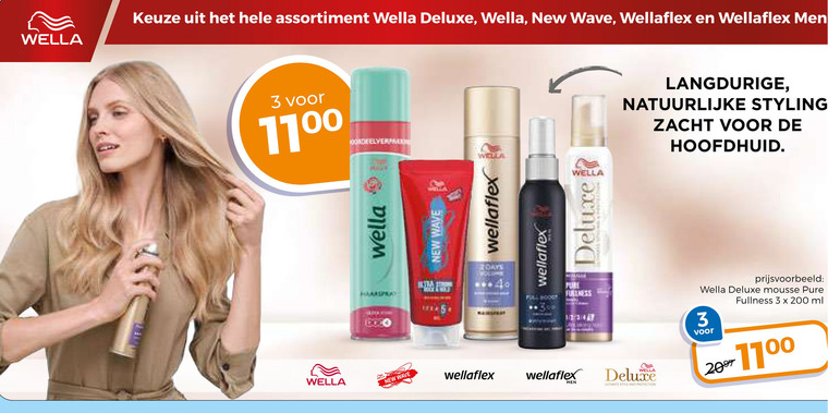 Wella   hairspray, haargel folder aanbieding bij  Trekpleister - details