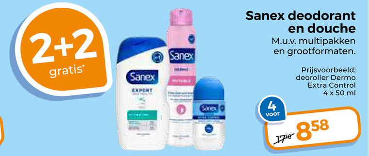 Sanex   deodorant, douchegel folder aanbieding bij  Trekpleister - details