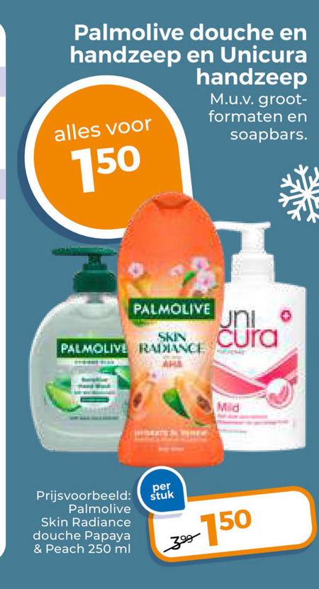 Palmolive   handzeep, douchegel folder aanbieding bij  Trekpleister - details