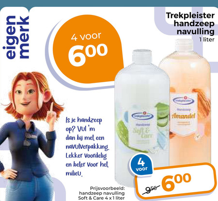 Trekpleister Huismerk   handzeep folder aanbieding bij  Trekpleister - details