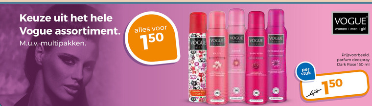 Vogue   deodorant folder aanbieding bij  Trekpleister - details