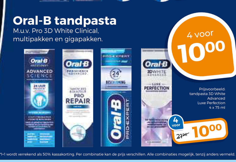 Oral-B   tandpasta folder aanbieding bij  Trekpleister - details