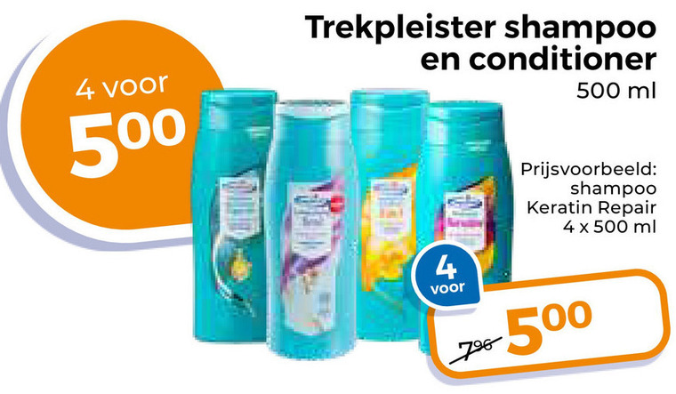 Trekpleister Huismerk   shampoo, conditioner folder aanbieding bij  Trekpleister - details