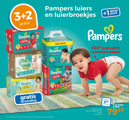 Pampers   luiers, luierbroekjes folder aanbieding bij  Trekpleister - details