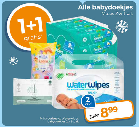 Waterwipes   billendoekjes folder aanbieding bij  Trekpleister - details