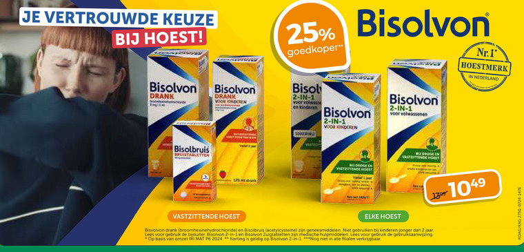 Bisolvon   hoestsiroop folder aanbieding bij  Trekpleister - details