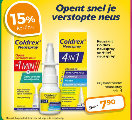 Coldrex   neusspray folder aanbieding bij  Trekpleister - details