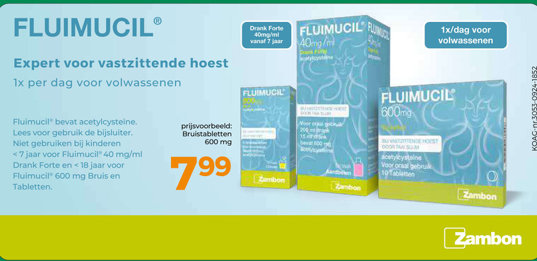 Fluimucil   hoestsiroop folder aanbieding bij  Trekpleister - details