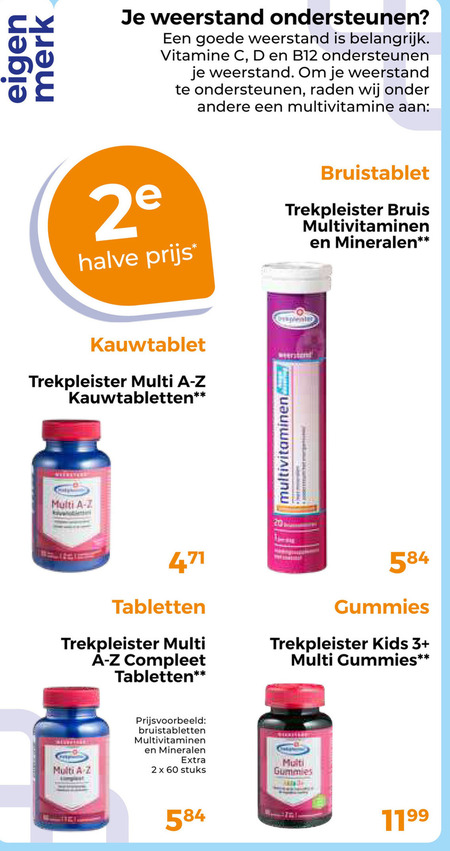 Trekpleister Huismerk   multivitaminen, voedingssupplement folder aanbieding bij  Trekpleister - details