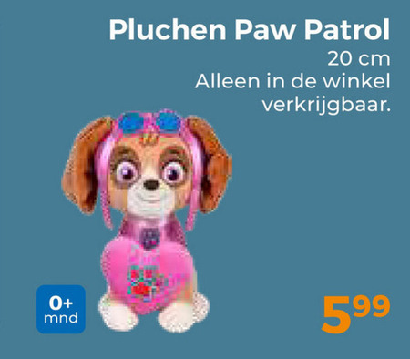 Paw Patrol   pluche en knuffels folder aanbieding bij  Trekpleister - details