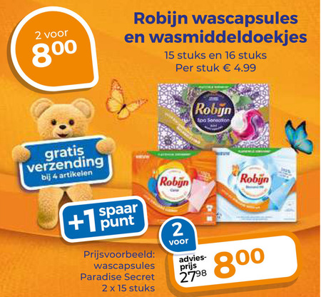 Robijn   wasmiddel folder aanbieding bij  Trekpleister - details