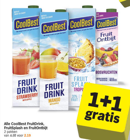 Coolbest   vruchtensap folder aanbieding bij  Albert Heijn - details