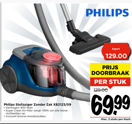 Philips   stofzuiger folder aanbieding bij  Vomar - details