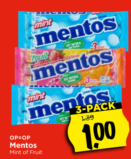 Mentos   snoep folder aanbieding bij  Vomar - details