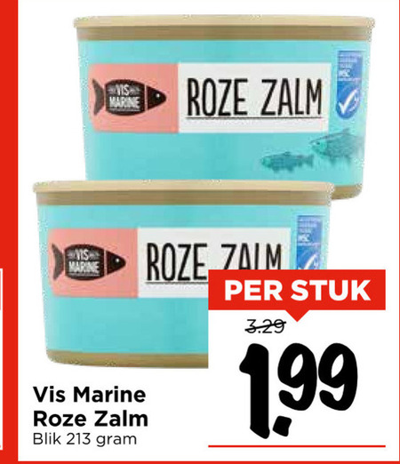 Vis Marine   zalm in blik folder aanbieding bij  Vomar - details