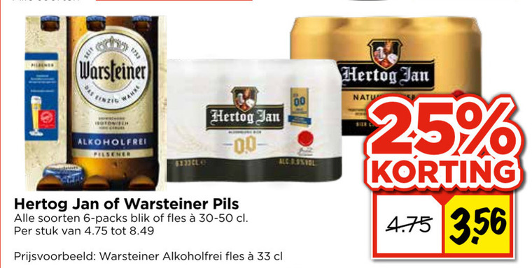 Hertog Jan   blikje bier folder aanbieding bij  Vomar - details