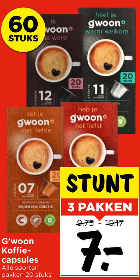 Gwoon   koffiecups folder aanbieding bij  Vomar - details