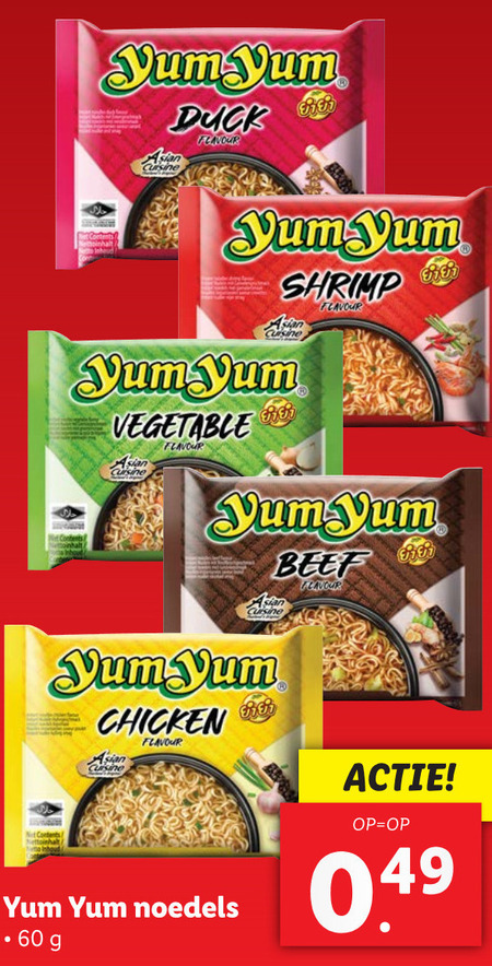 Yum Yum   noodles folder aanbieding bij  Lidl - details