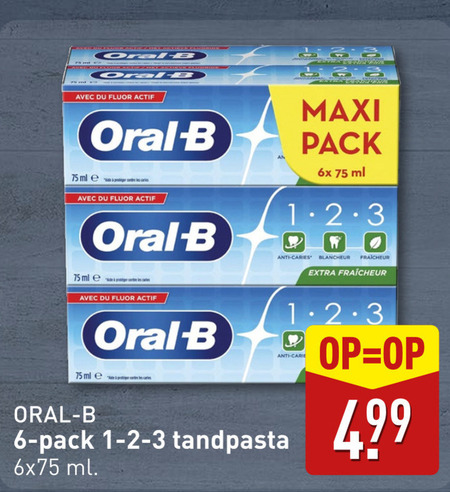 Oral-B   tandpasta folder aanbieding bij  Aldi - details