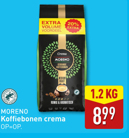 Moreno   koffiebonen folder aanbieding bij  Aldi - details