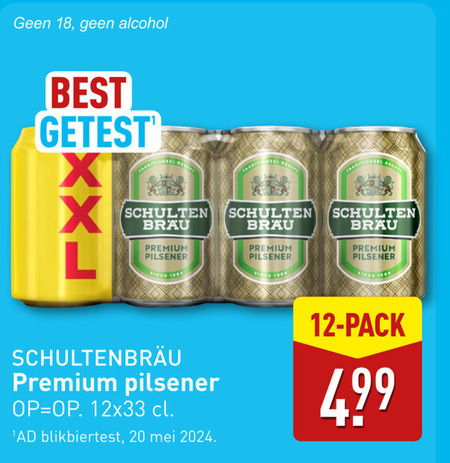 Schultenbrau   blikje bier folder aanbieding bij  Aldi - details