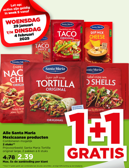 Santa Maria   taco, maaltijdsaus folder aanbieding bij  Plus - details