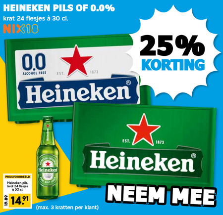 Heineken 0.0   krat bier folder aanbieding bij  Boons Markt - details