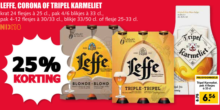 Leffe   krat bier, blikje bier folder aanbieding bij  MCD Supermarkt Basis - details