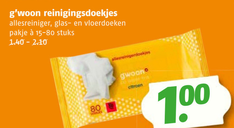 Gwoon   vochtige schoonmaakdoekjes folder aanbieding bij  Poiesz - details