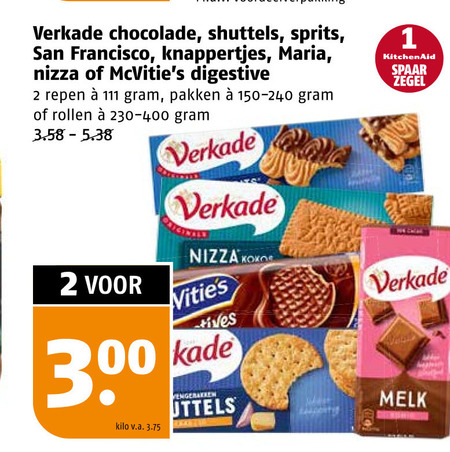 Verkade   biscuits folder aanbieding bij  Poiesz - details