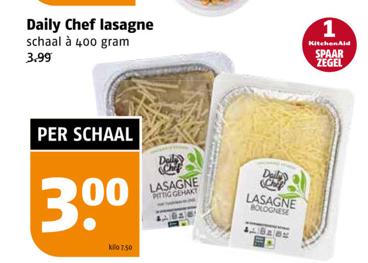 Daily Chef   lasagne folder aanbieding bij  Poiesz - details