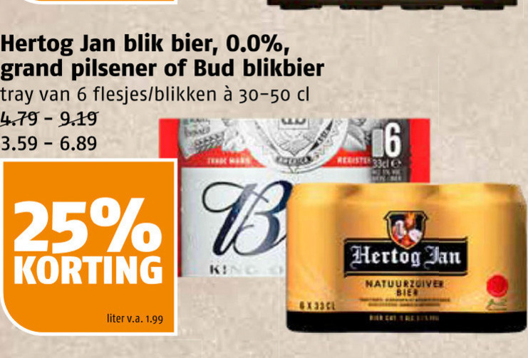 Hertog Jan   blikje bier folder aanbieding bij  Poiesz - details