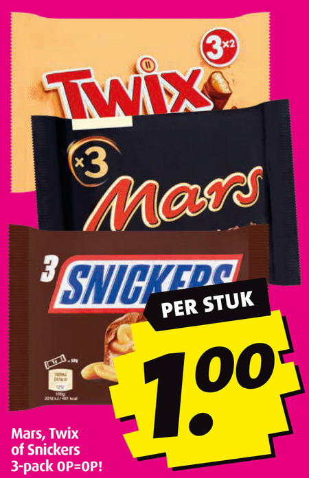 Snickers   chocoladereep folder aanbieding bij  Boni - details