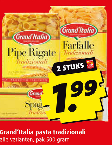 Grand Italia   pasta folder aanbieding bij  Boni - details