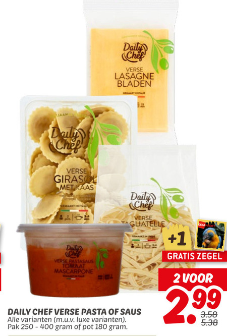 Daily Chef   lasagne, pastasaus folder aanbieding bij  Dekamarkt - details