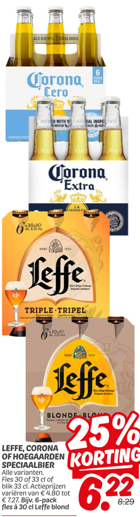 Leffe   blikje bier, speciaalbier folder aanbieding bij  Dekamarkt - details