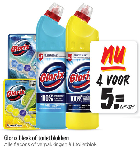 Glorix   bleekmiddel, toiletblok folder aanbieding bij  Jumbo - details