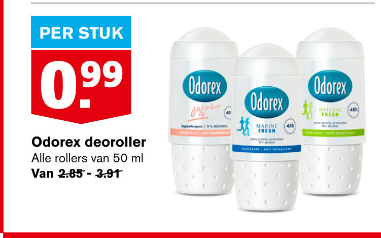 Odorex   deodorant folder aanbieding bij  Hoogvliet - details