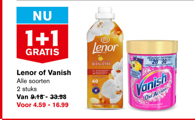 Lenor   vlekkenverwijderaar, wasverzachter folder aanbieding bij  Hoogvliet - details